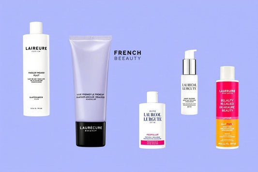 Gamme de soins Lairéure et Laurécure sur fond violet