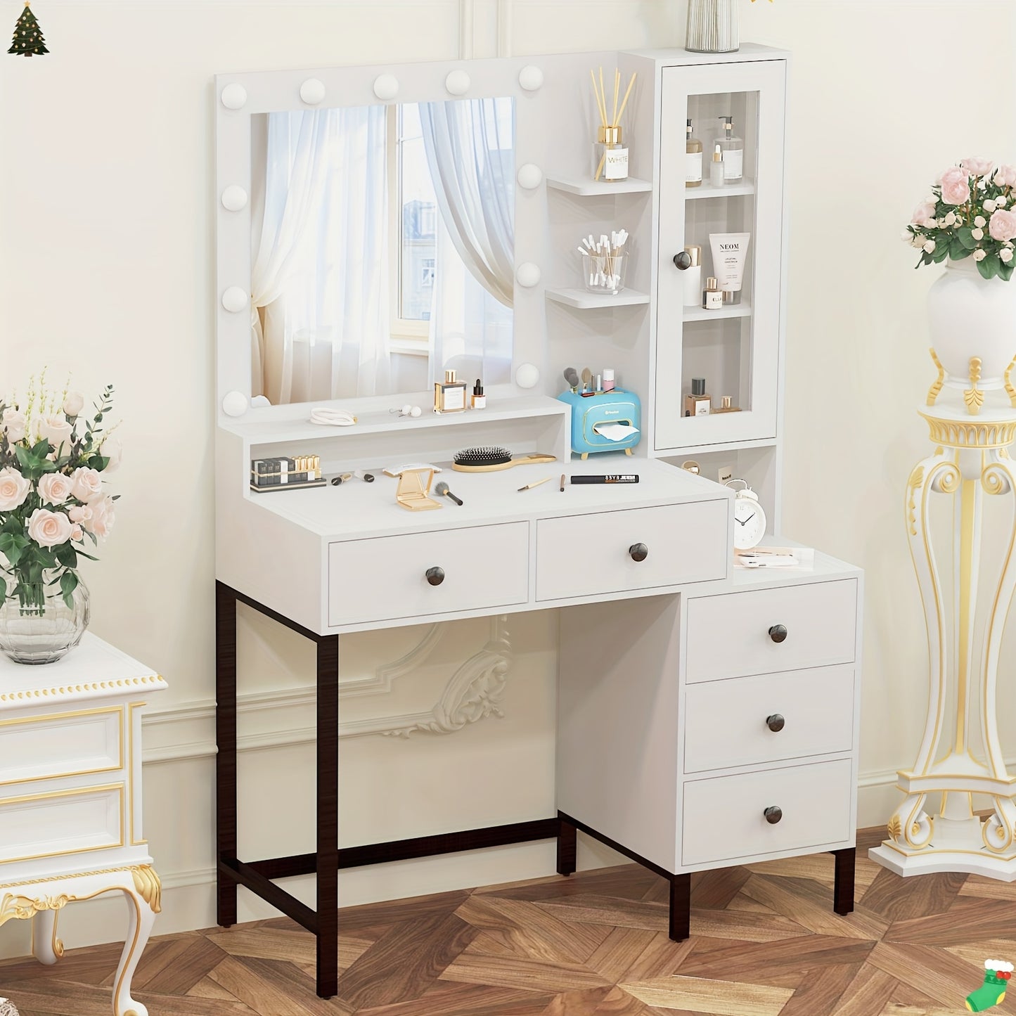 Coiffeuse meuble blanc