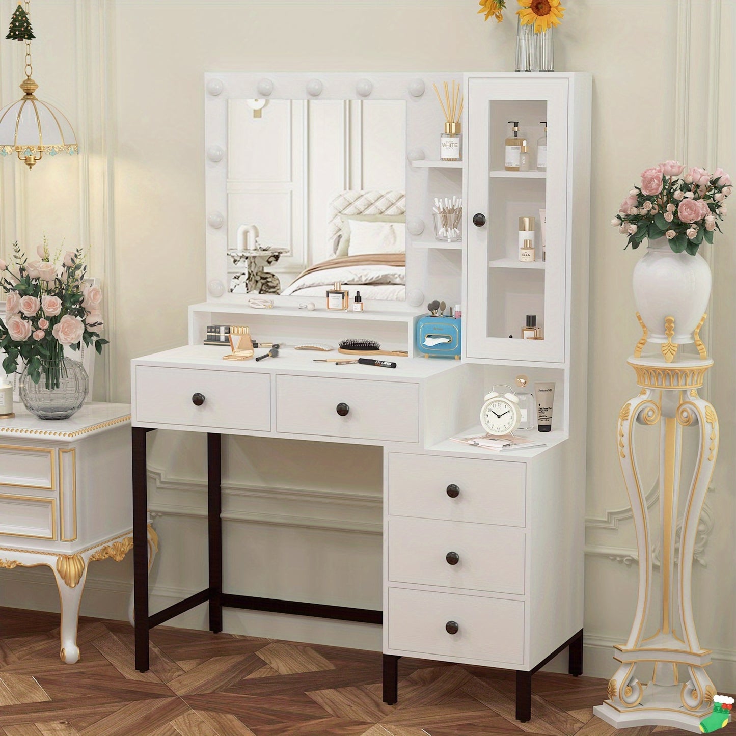 Coiffeuse meuble blanc