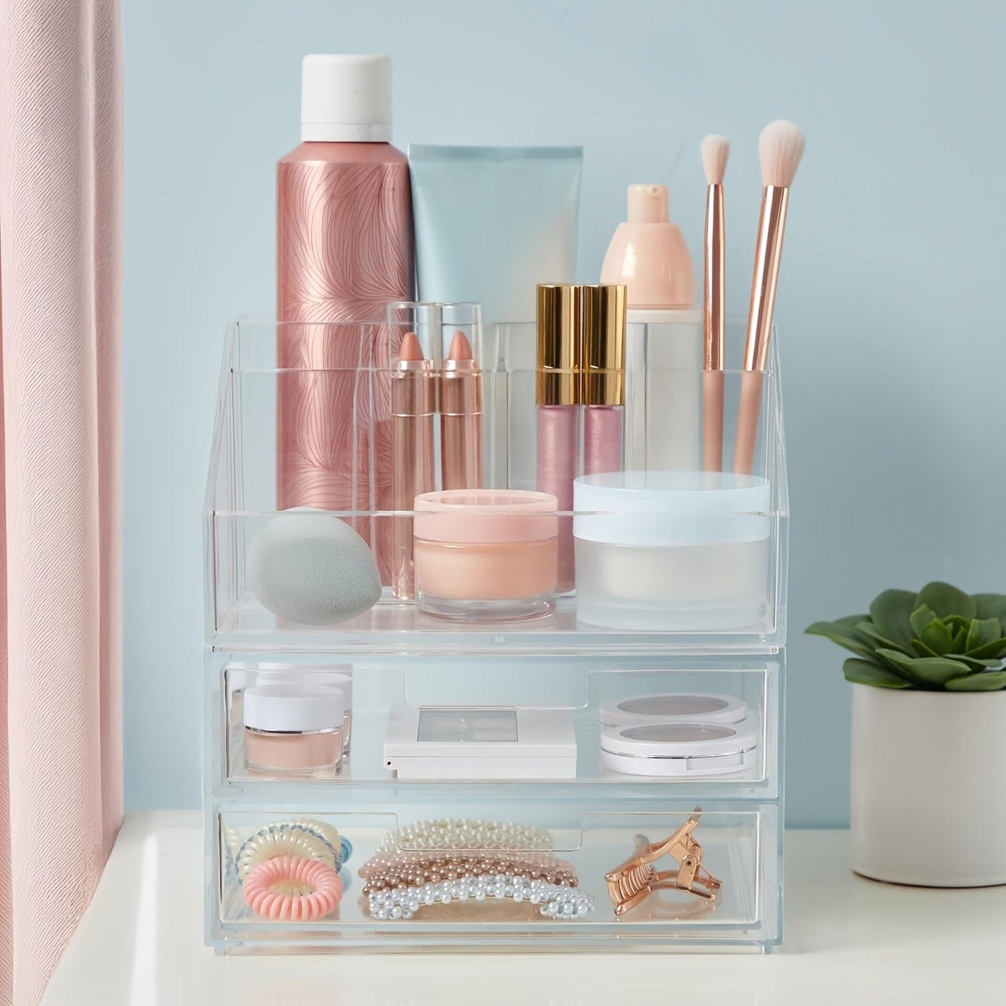 Boite de maquillage rangement Transparent