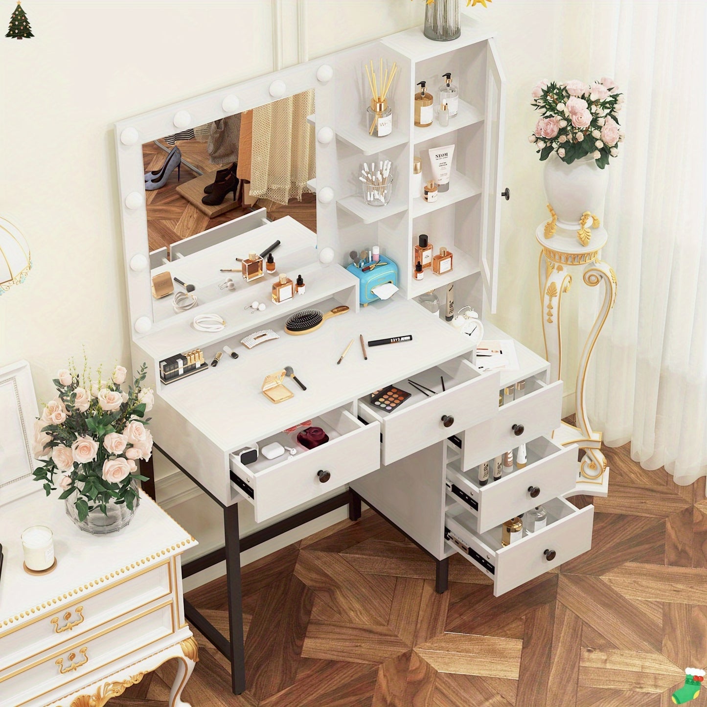 Coiffeuse meuble blanc