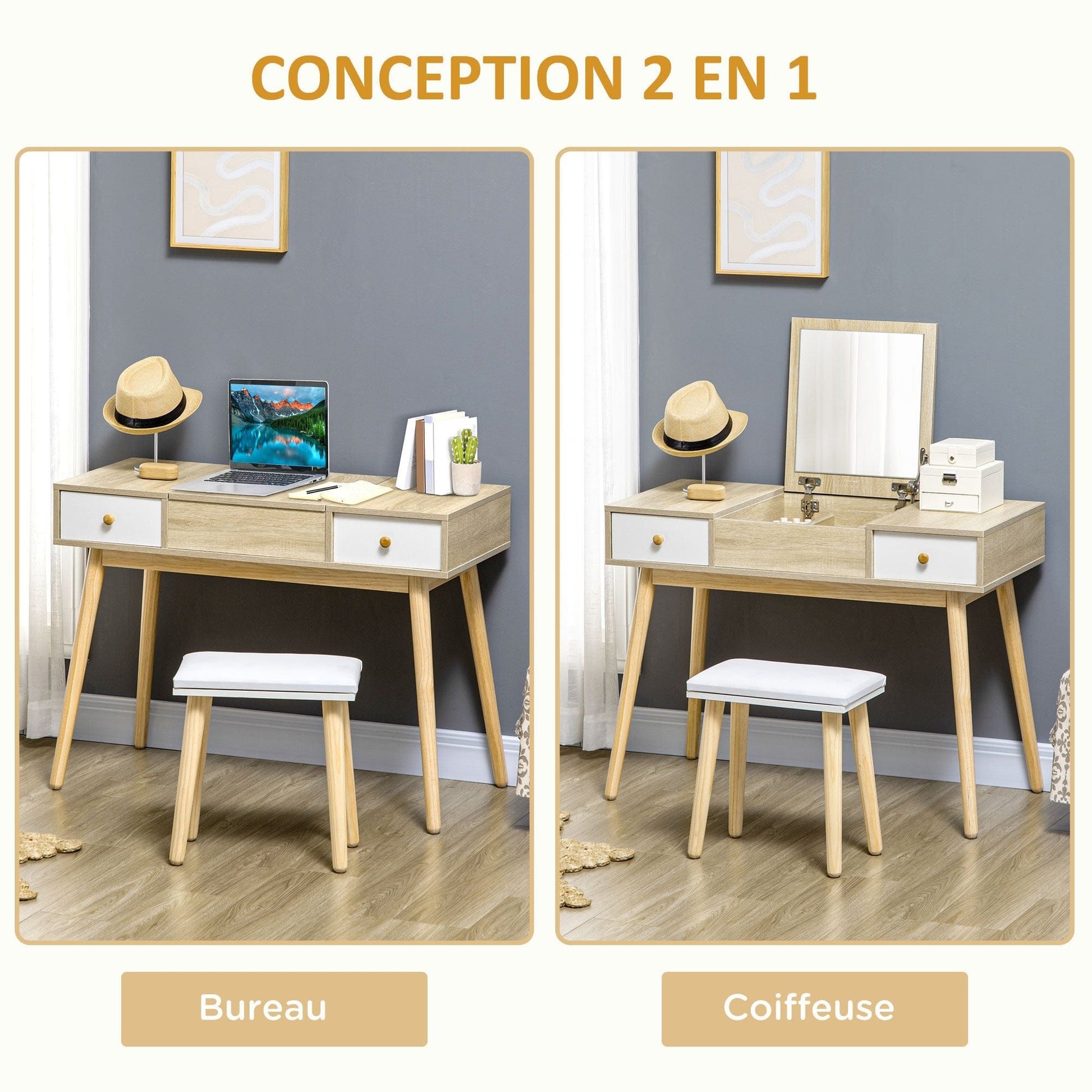 Coiffeuse bureau Bois