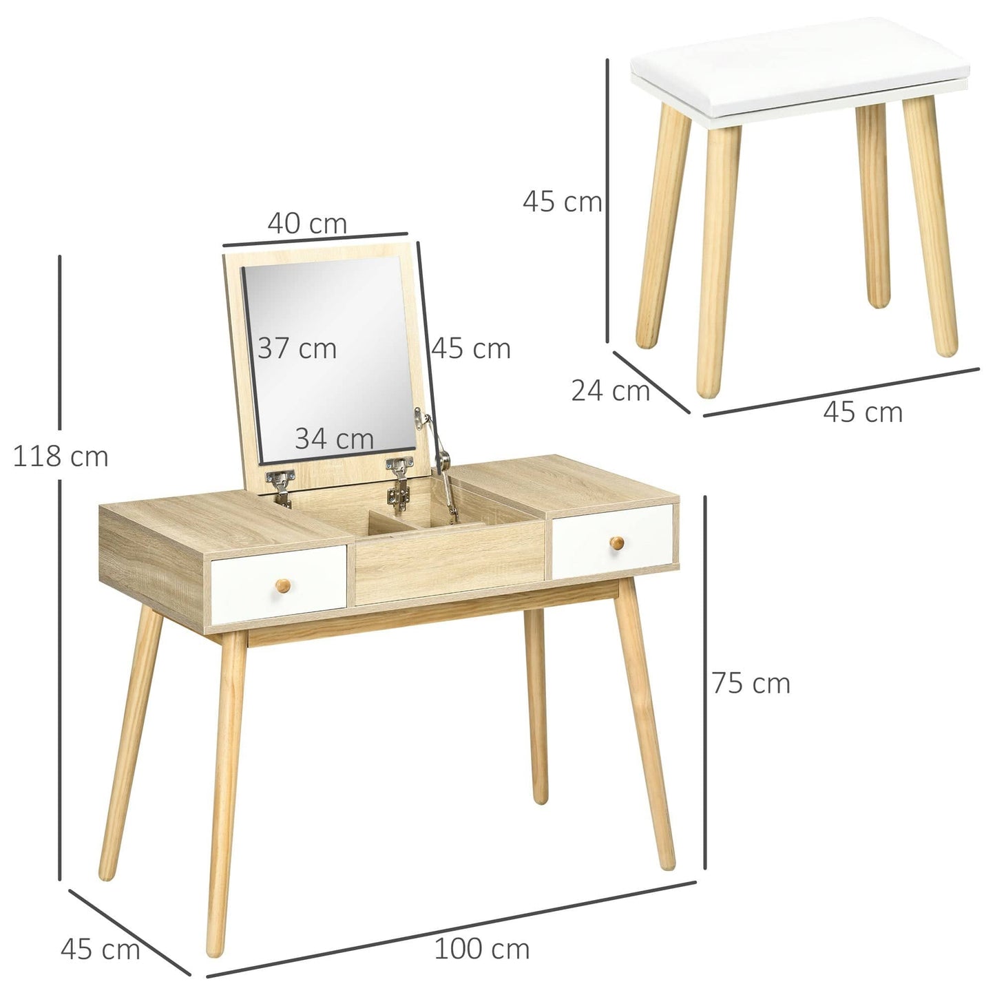 Coiffeuse bureau Bois