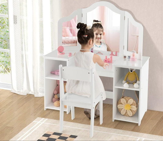 Coiffeuse en bois fille Blanc