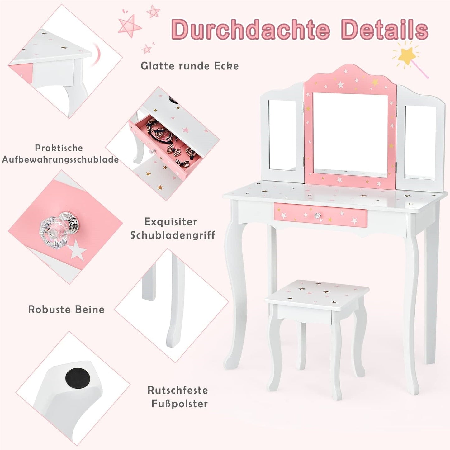 Coiffeuse fille bois Blanc