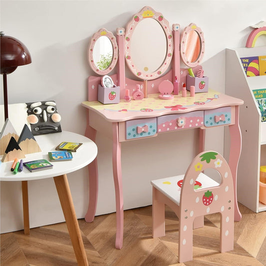 Coiffeuse meuble enfant Pink