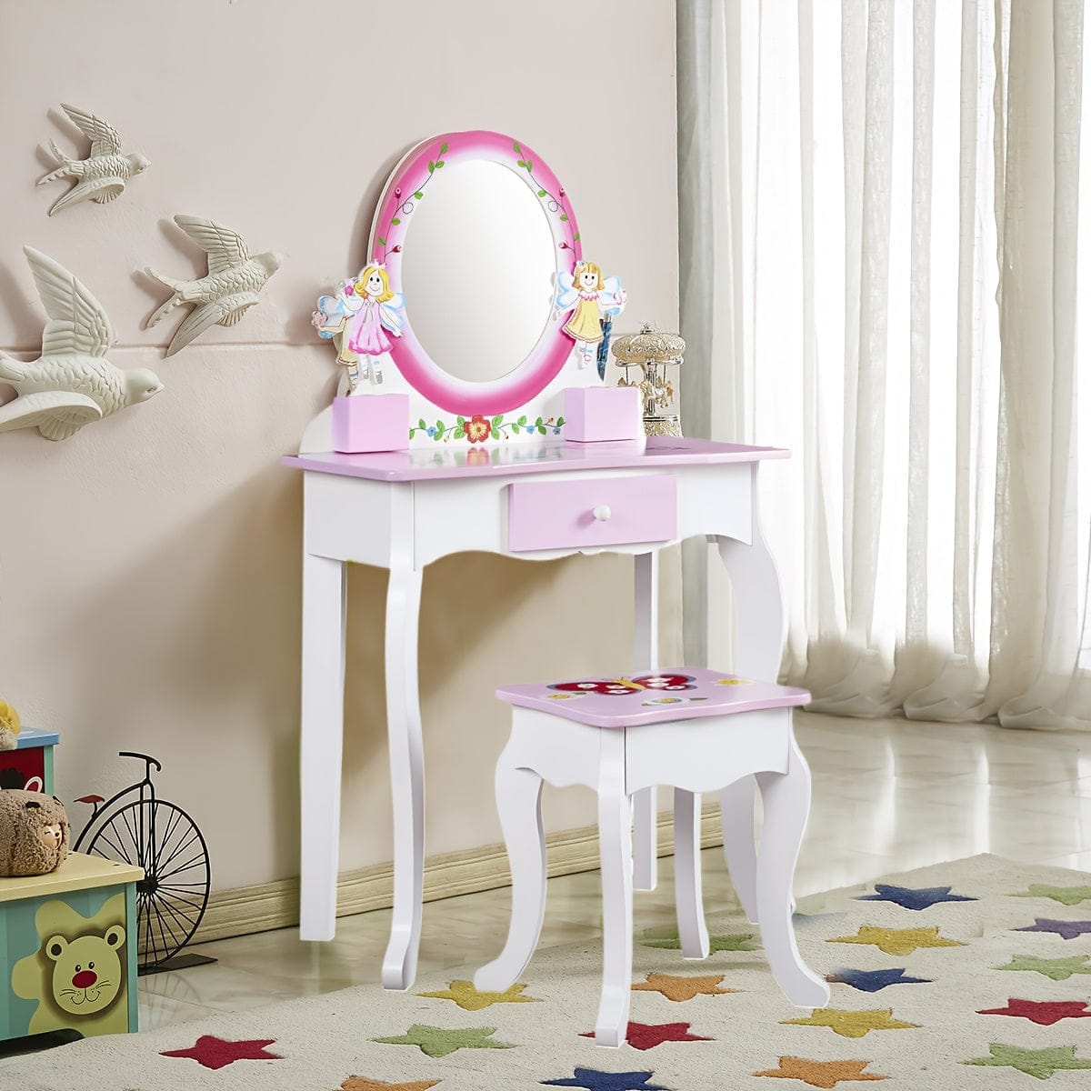 Coiffeuse pour fillette Rose