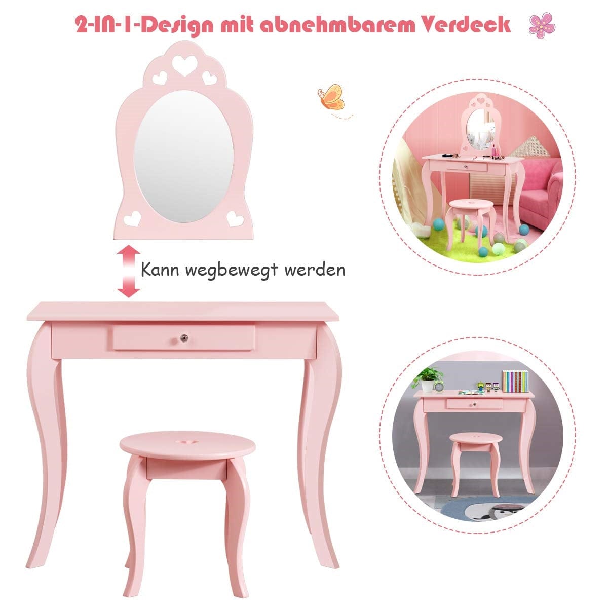 Coiffeuse rose poudré Rose