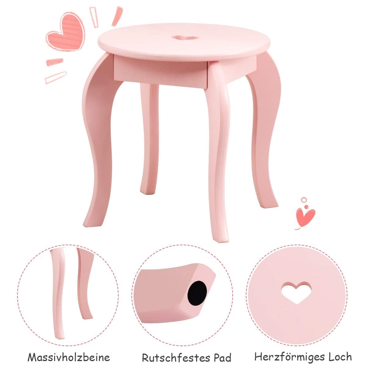 Coiffeuse rose poudré Rose