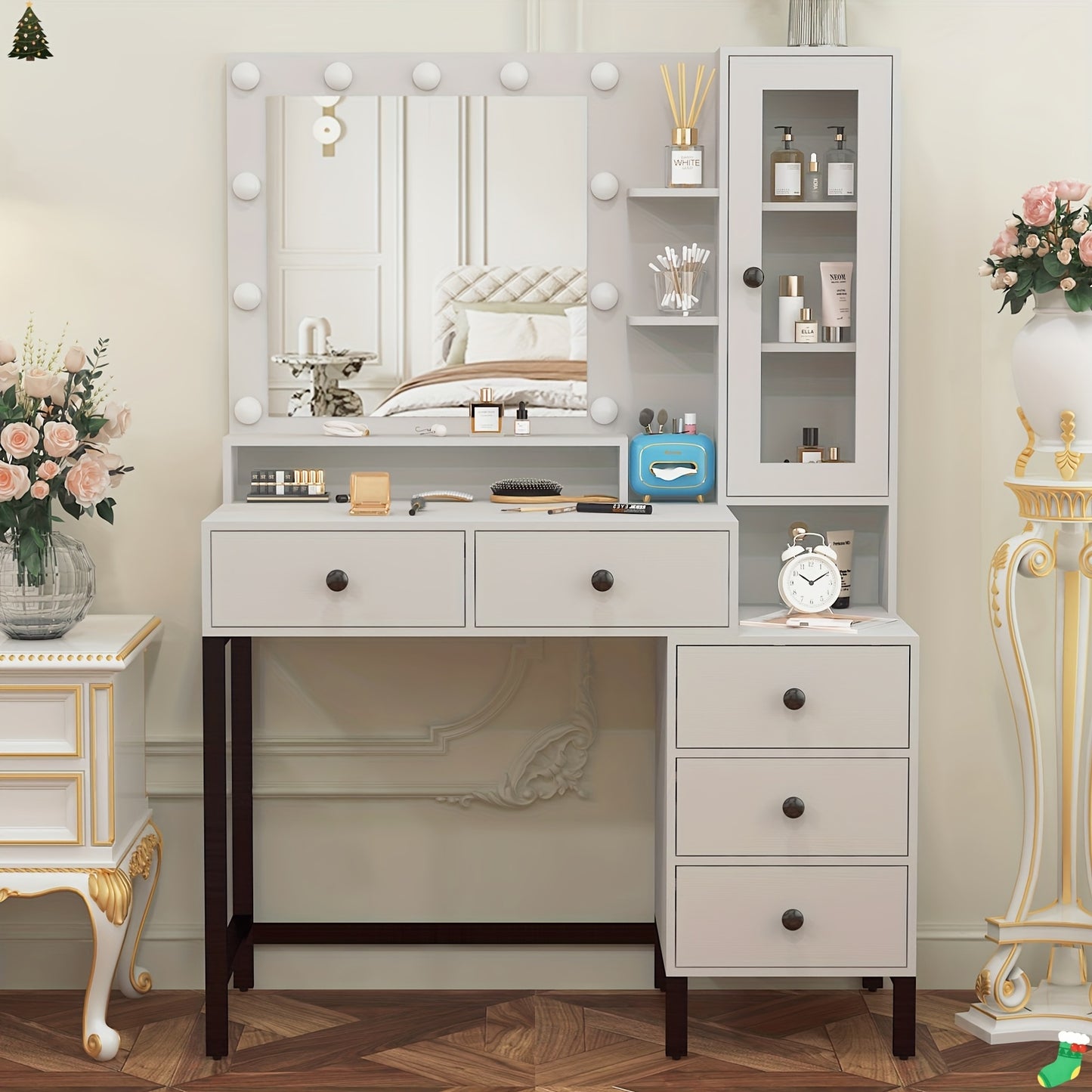 Coiffeuse meuble blanc