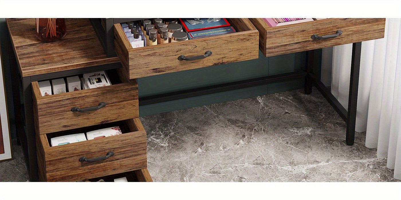 Grande coiffeuse avec rangement Bois