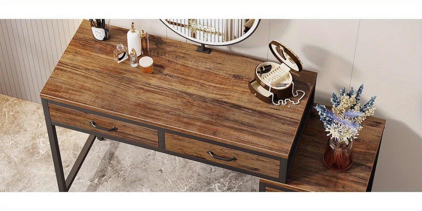 Grande coiffeuse avec rangement Bois