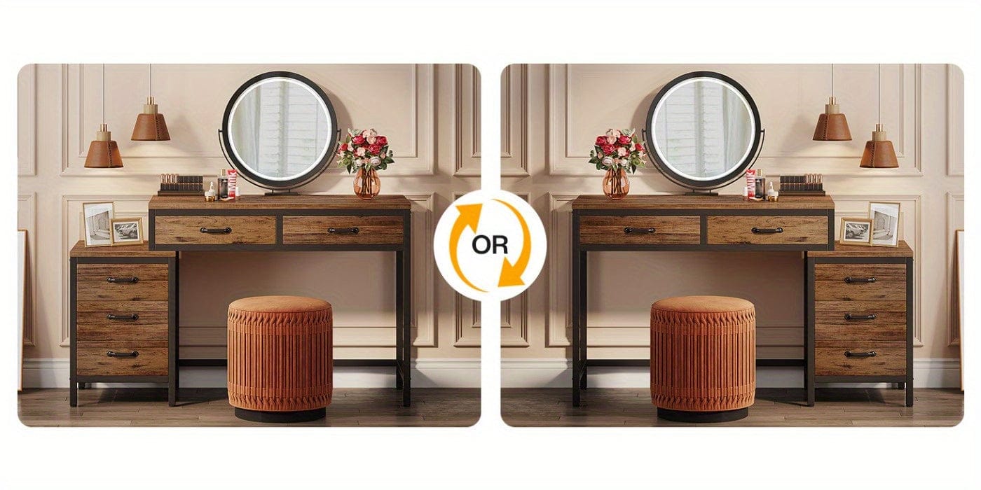 Grande coiffeuse avec rangement Bois