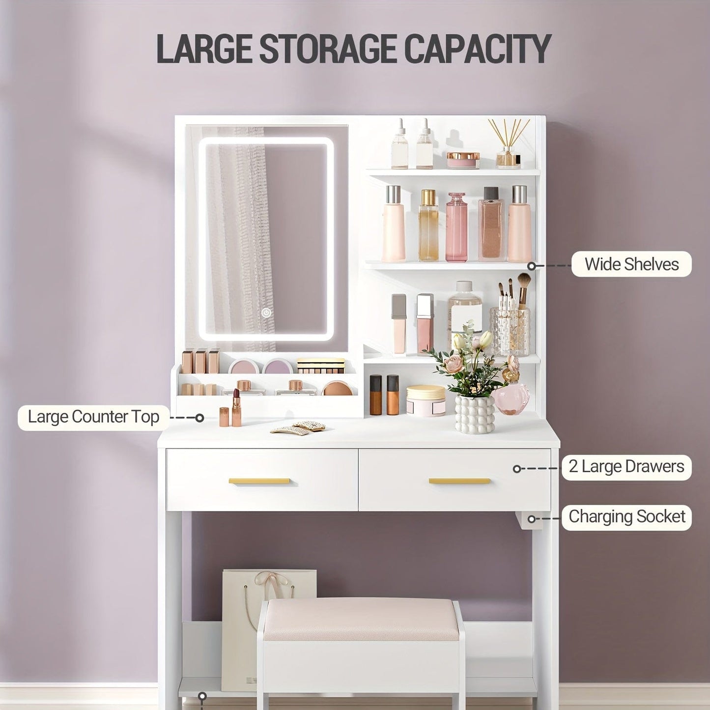 Meuble coiffeuse Blanc