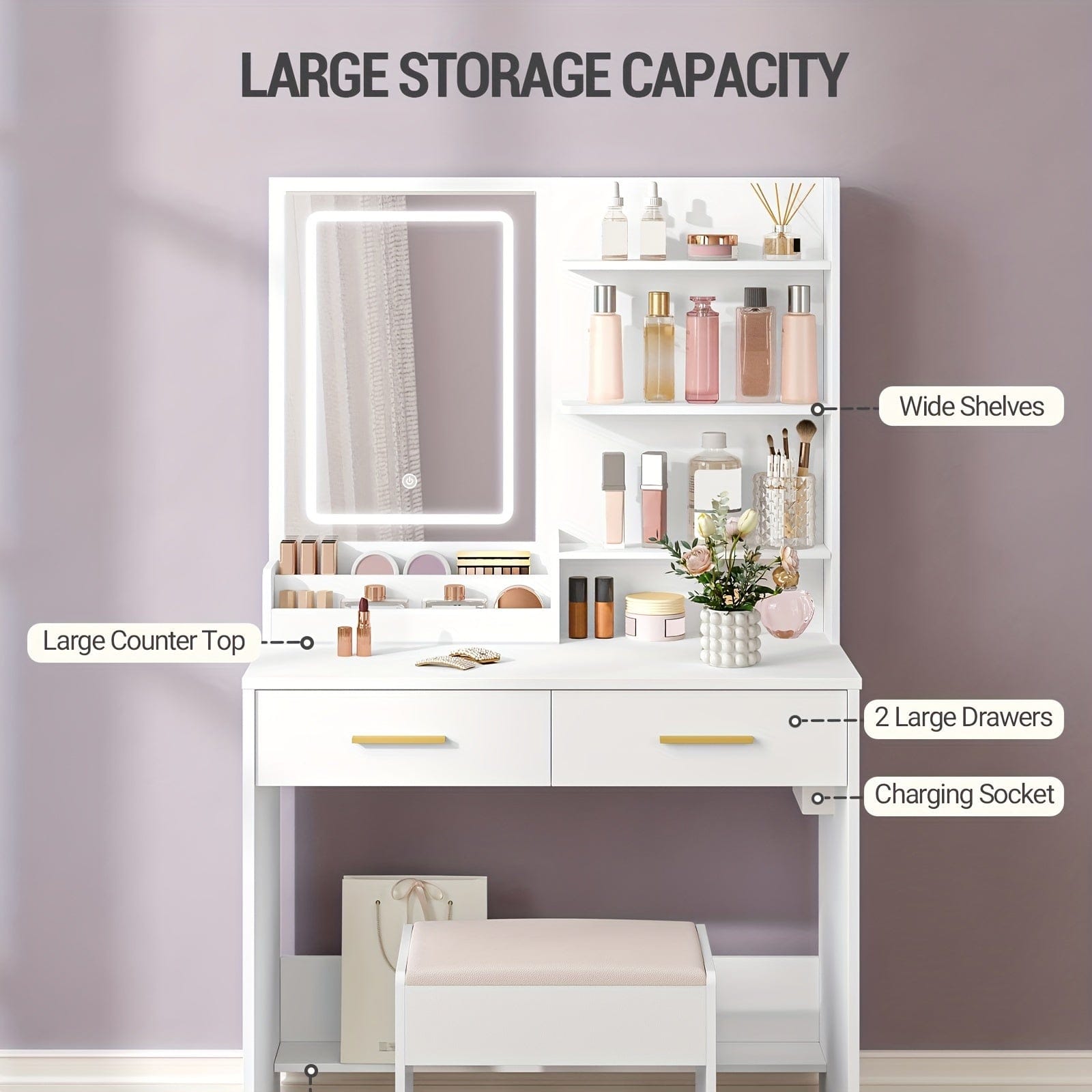 Meuble coiffeuse Blanc