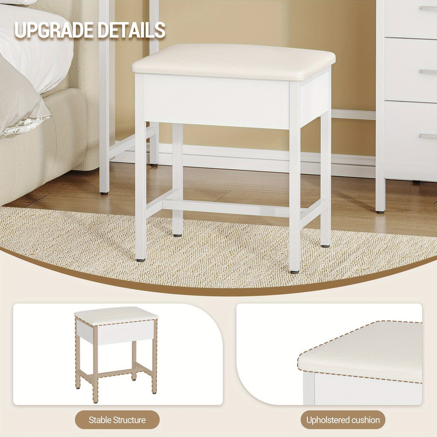 Tabouret coiffeuse Blanc