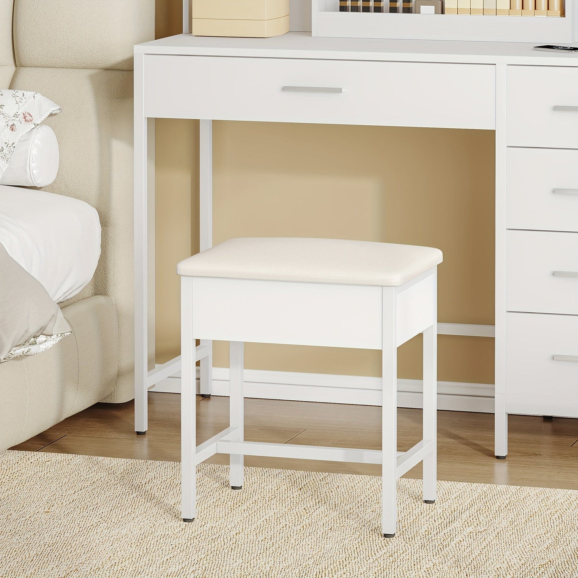 Tabouret coiffeuse Blanc