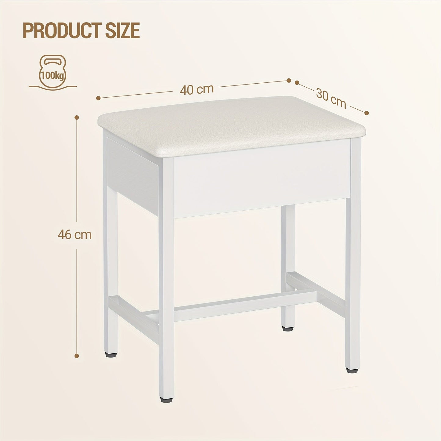 Tabouret coiffeuse Blanc