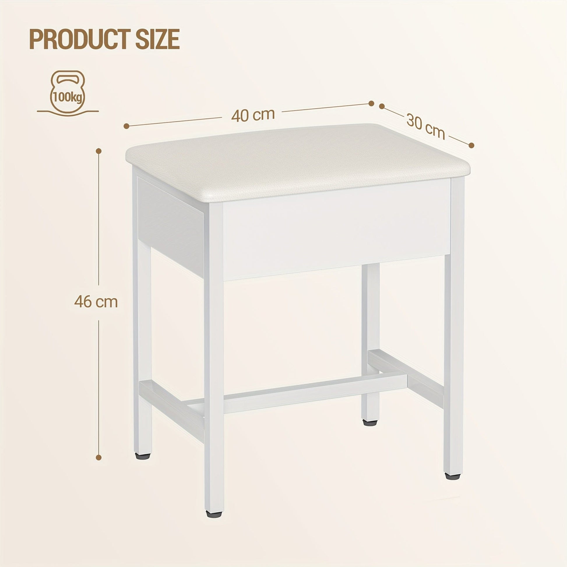 Tabouret coiffeuse Blanc