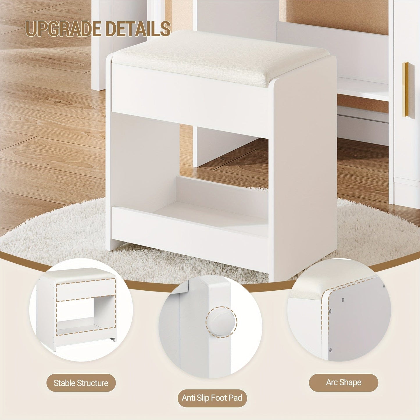 Tabouret pour coiffeuse Blanc