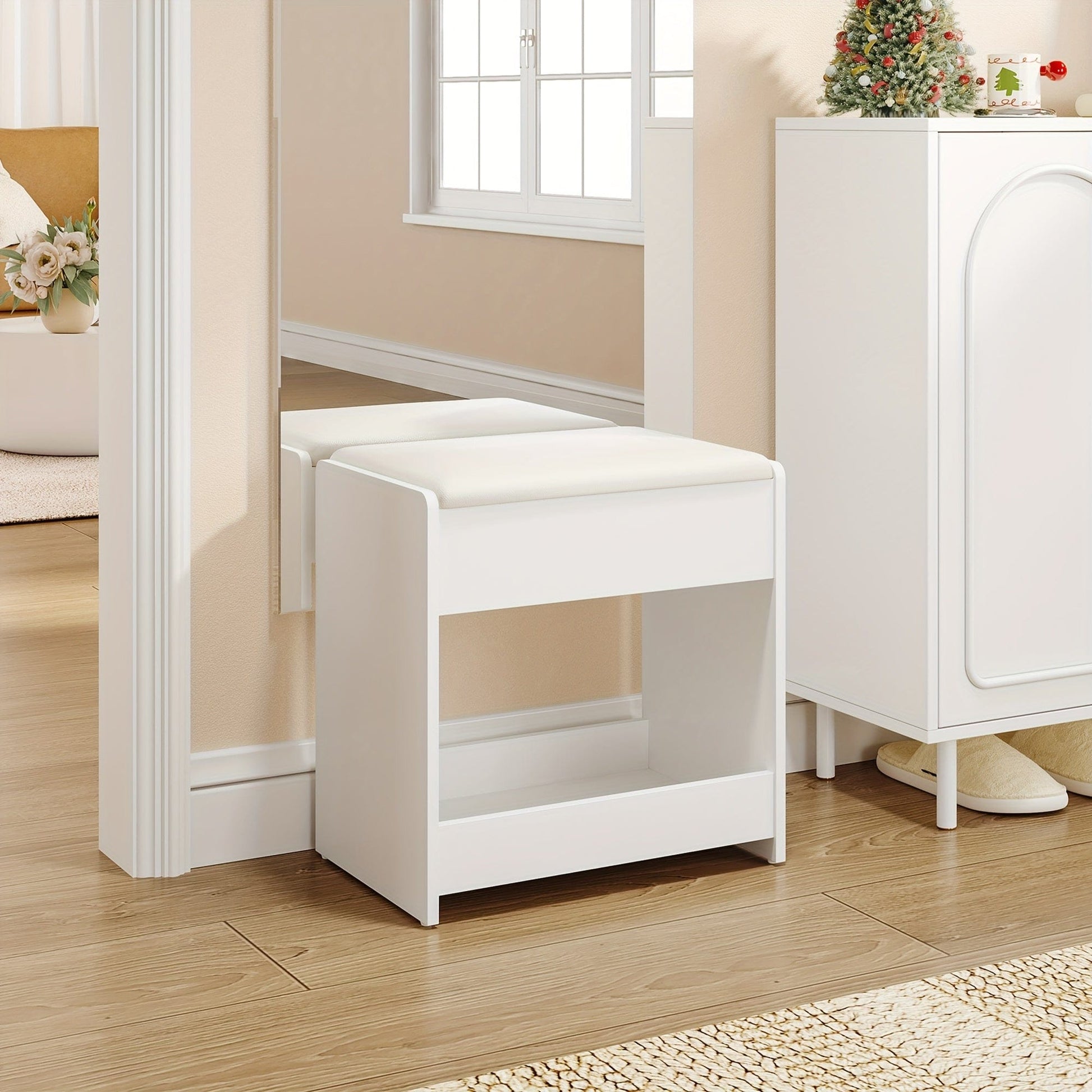 Tabouret pour coiffeuse Blanc